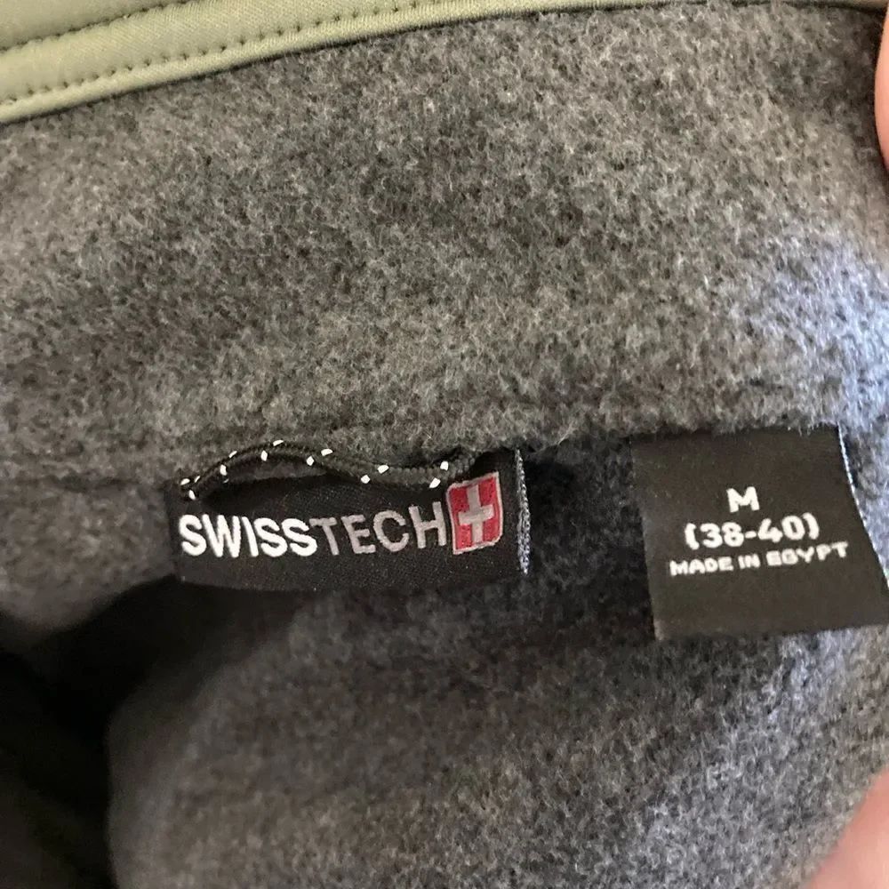 Mens Green Swiss Tech Zip Up Jacket - Picture 2 of 2